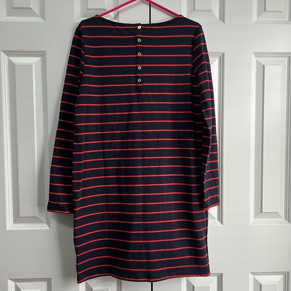 St. Tropez navy and red stripe long sleeve t-shirt dress - Picture 2 of 6